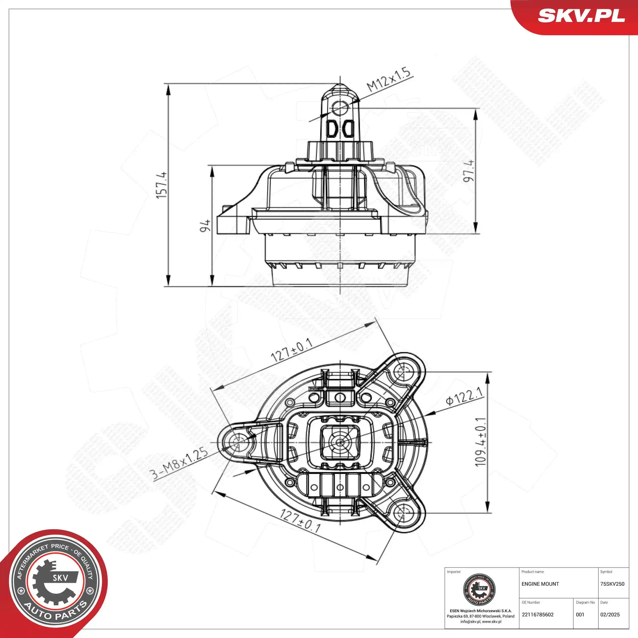 Mounting, engine